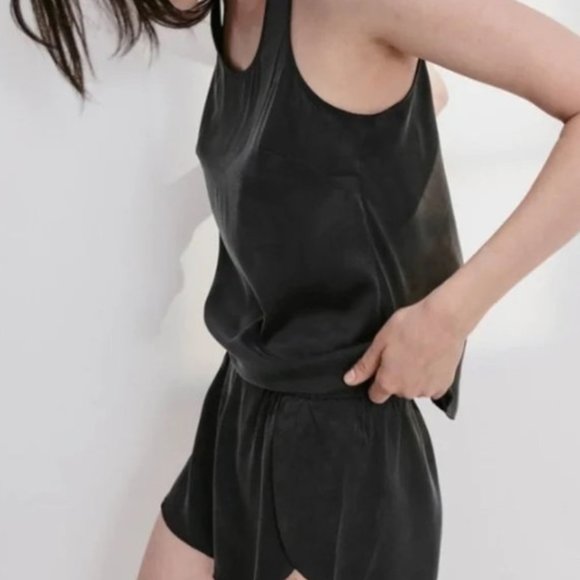 lunya Other - Lunya Silk Sleep Set Black Tank & Shorts, L